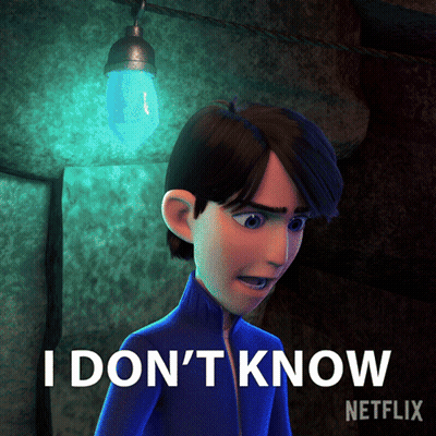 A Cartoon Character With The Words I Don 'T Know Netflix Below Him GIF