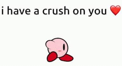 A Cartoon Character With The Words I Have A Crush On You GIF