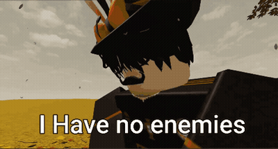 A Cartoon Character With The Words I Have No Enemies On The Bottom GIF