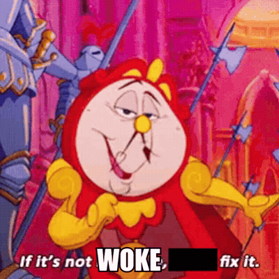 A Cartoon Character With The Words " If It 'S Not Woke Fix It " GIF