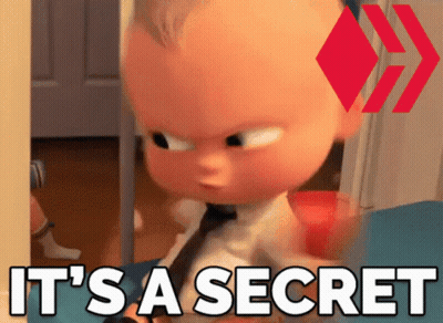 A Cartoon Character With The Words It 'S A Secret Below Him GIF