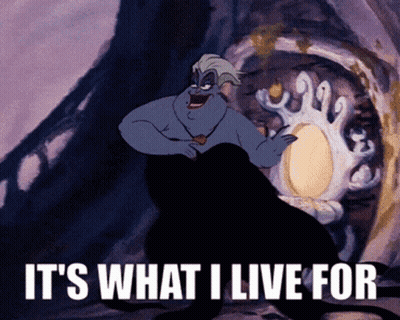 A Cartoon Character With The Words It 'S What I Live For On The Bottom GIF