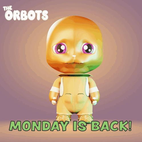 A Cartoon Character With The Words Monday Is Back Below It GIF