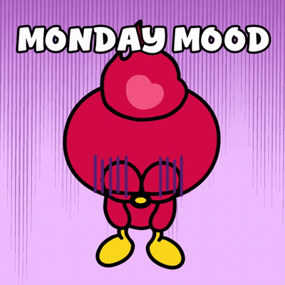 A Cartoon Character With The Words Monday Mood Written Above Him GIF