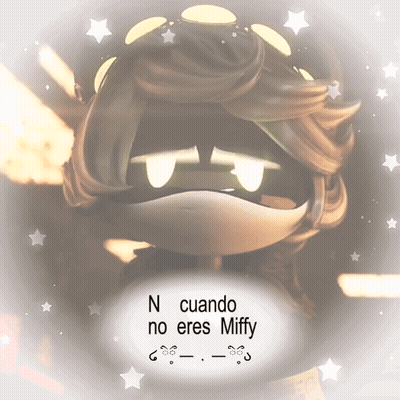 A Cartoon Character With The Words N Cuando No Eres Miffy On It GIF