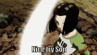 A Cartoon Character With The Words Nice Try Son Written On The Bottom GIF