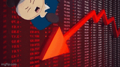 A Cartoon Character With The Words No What 'S Going On With My Stocks Written Below Him GIF