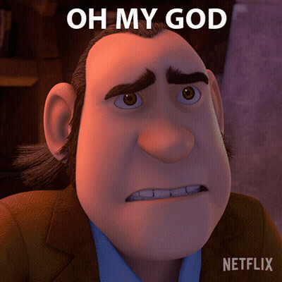 A Cartoon Character With The Words Oh My God Written Above Him GIF