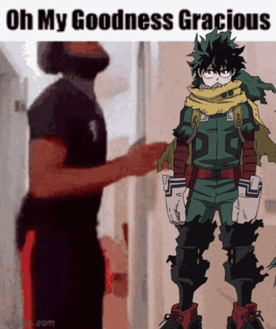 A Cartoon Character With The Words Oh My Goodness Gracious On The Bottom GIF