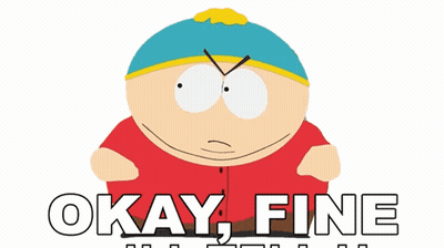 A Cartoon Character With The Words Okay Fine On The Bottom GIF