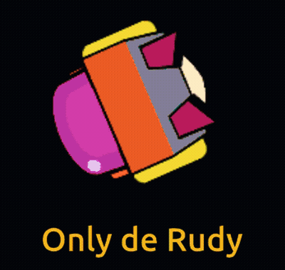 A Cartoon Character With The Words Only De Rudy Written Below Him GIF