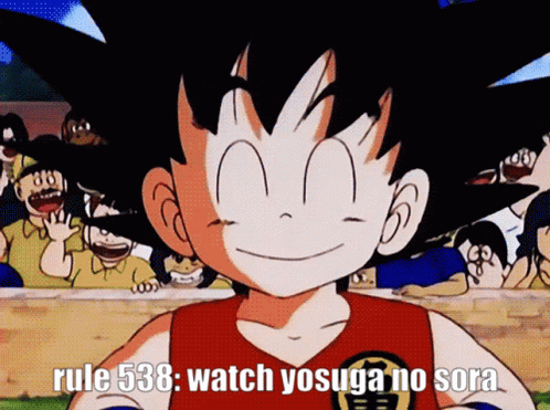 A Cartoon Character With The Words Rule 538 Watch Yosuga No Sora GIF