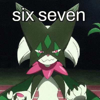 A Cartoon Character With The Words Six Seven Written On It GIF