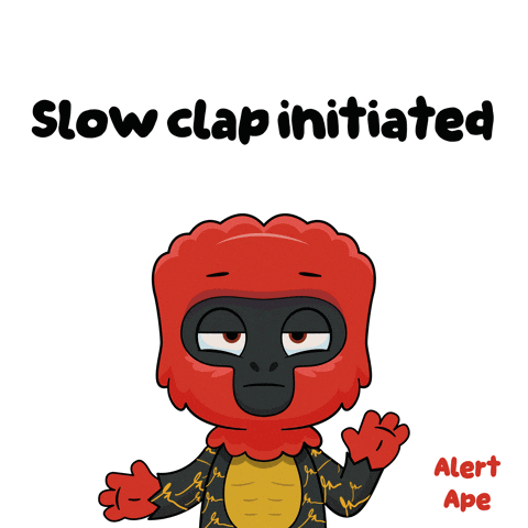 A Cartoon Character With The Words Slow Clap Initiated GIF