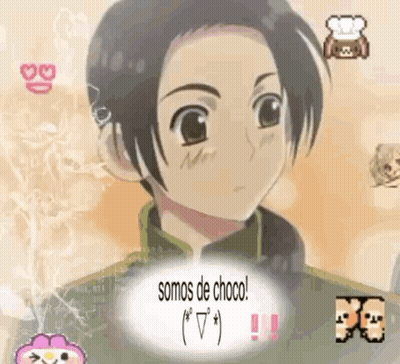 A Cartoon Character With The Words Somos De Choco Above Him GIF