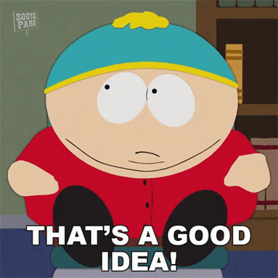 A Cartoon Character With The Words That 'S A Good Idea GIF