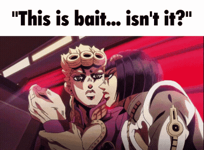 A Cartoon Character With The Words " This Is Bait ... Isn 'T It ? " On The Bottom GIF
