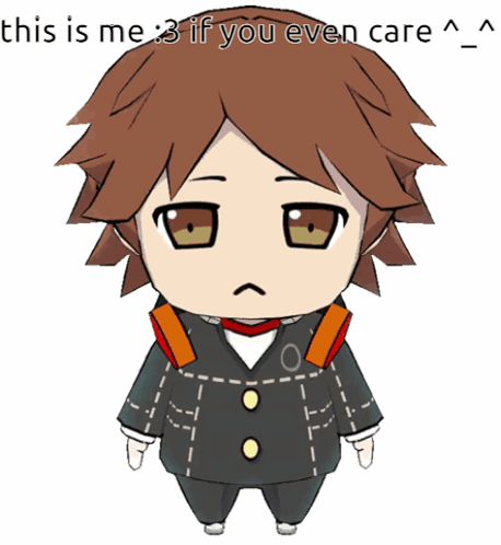 A Cartoon Character With The Words " This Is Me 3 If You Even Care " Below Him GIF