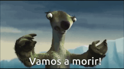 A Cartoon Character With The Words Vamos A Morir Written On It GIF