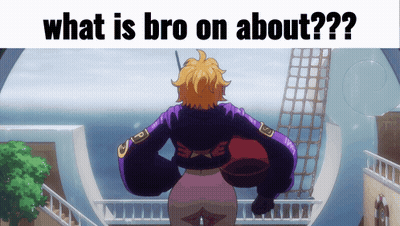 A Cartoon Character With The Words What Is Bro On About Below Him GIF