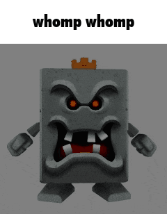 A Cartoon Character With The Words Whomp Whomp Written On It GIF