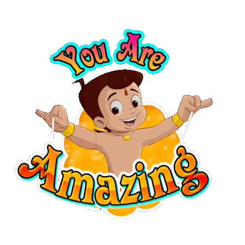 A Cartoon Character With The Words You Are Amazing GIF