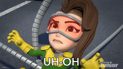 A Cartoon Character With Uh-Oh Written On The Bottom Right GIF