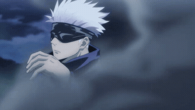A Cartoon Character With White Hair And A Black Eye Mask GIF