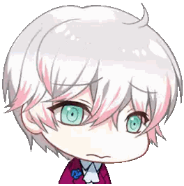 A Cartoon Character With White Hair And Green Eyes Is Crying With Tears Coming Out Of His Eyes Sticker