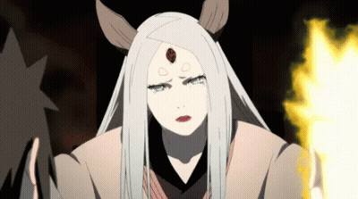 A Cartoon Character With White Hair And Horns Is Holding A Fireball In Her Hand . GIF