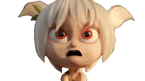 A Cartoon Character With White Hair And Red Eyes Looks Surprised Sticker