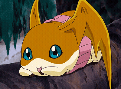 A Cartoon Character With Wings And A Pink Sweater Is Laying On A Rock GIF