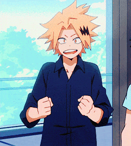 A Cartoon Character With Yellow Hair And A Black Shirt Is Standing In Front Of A Window . GIF