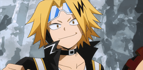 A Cartoon Character With Yellow Hair And A Choker That Says Z On It GIF