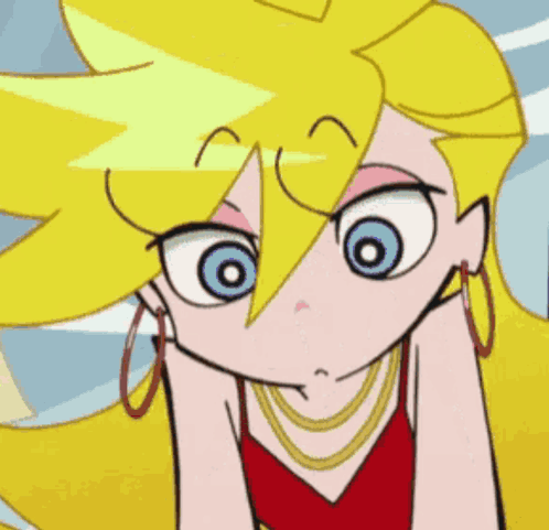 A Cartoon Character With Yellow Hair Is Smiling And Covering Her Face With Her Hand . GIF