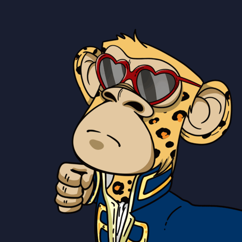 A Cartoon Cheetah Wearing Heart Shaped Sunglasses Is Pointing GIF
