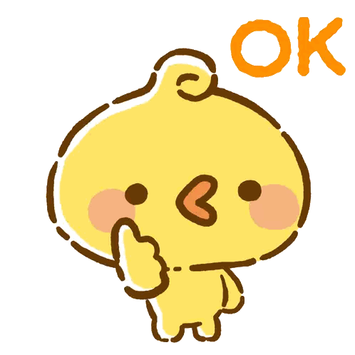 A Cartoon Chicken Giving A Thumbs Up With The Word Ok Above It Sticker