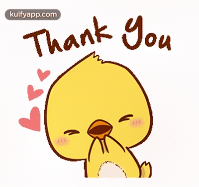 A Cartoon Chicken Is Blowing A Kiss And Says Thank You GIF