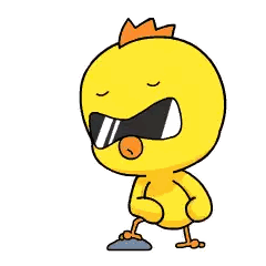 A Cartoon Chicken Is Holding A Knife And Has Chinese Writing Behind It Sticker