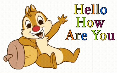 A Cartoon Chipmunk Waving With The Words Hello How Are You Below It GIF