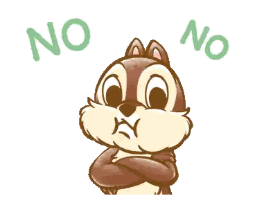 A Cartoon Chipmunk With Arms Crossed And The Word No Above Him Sticker