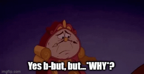 A Cartoon Clock From Beauty And The Beast Is Crying And Asking Why . GIF