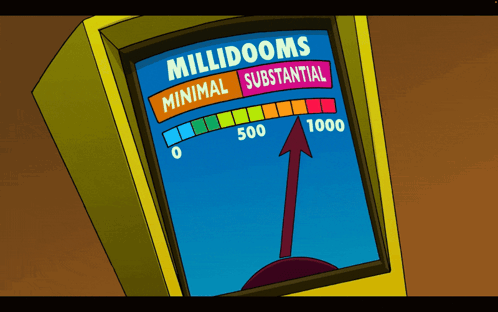 A Cartoon Display That Says Millidooms Minimal Substantial And 1000 GIF