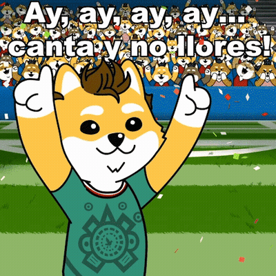 A Cartoon Dog Giving A Thumbs Up In Front Of A Crowd That Says Ay Ay Ay Ay Canta Y No Llores GIF