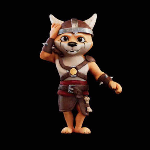 A Cartoon Dog Is Holding A Large Cone On His Shoulder . GIF