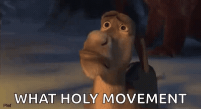 A Cartoon Dog Is Holding A Stick And Looking Up At The Sky . GIF