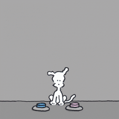 A Cartoon Dog Is Looking At A Sign That Says " Because You Are Beautiful " GIF