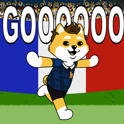 A Cartoon Dog Is Running In Front Of A Crowd That Says G00000 GIF