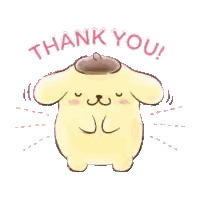 A Cartoon Dog Is Saying Thank You With A Thank You Sticker . Sticker