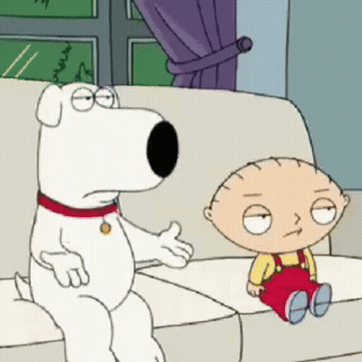 A Cartoon Dog Is Sitting On A Couch Next To A Boy Sitting On A Couch . GIF